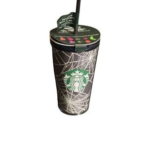 Starbucks 2021 NWT Halloween Spider Web Glow in the Dark 16oz Tumbler